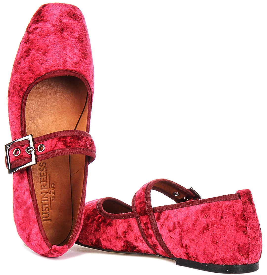 Kiera 2 Mary Jane In Burgundy Velvet