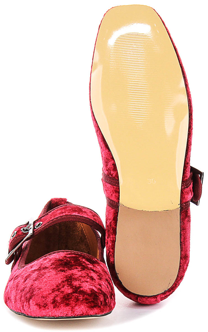 Kiera 2 Mary Jane In Burgundy Velvet