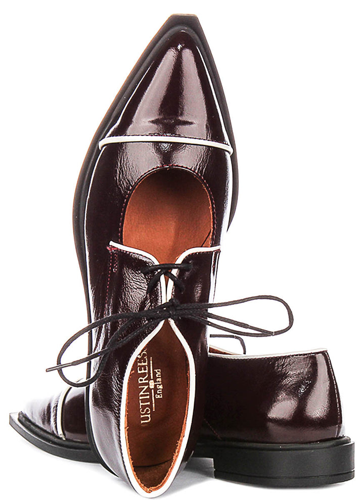 Jane In Flat Pointed in Burgundy