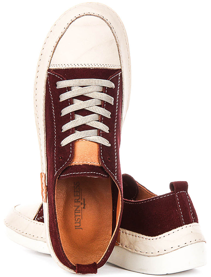 Sammy Suede Cushioned Shoes In Burgundy