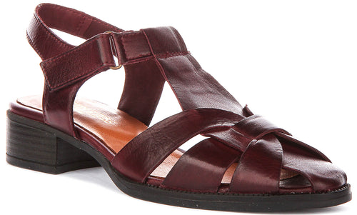 Sabrina Fishermen Sandal In Burgundy