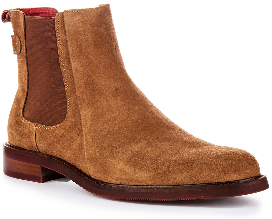 Luiz In Camel Suede Chelsea Ankle Boots for Men – Justin Reess