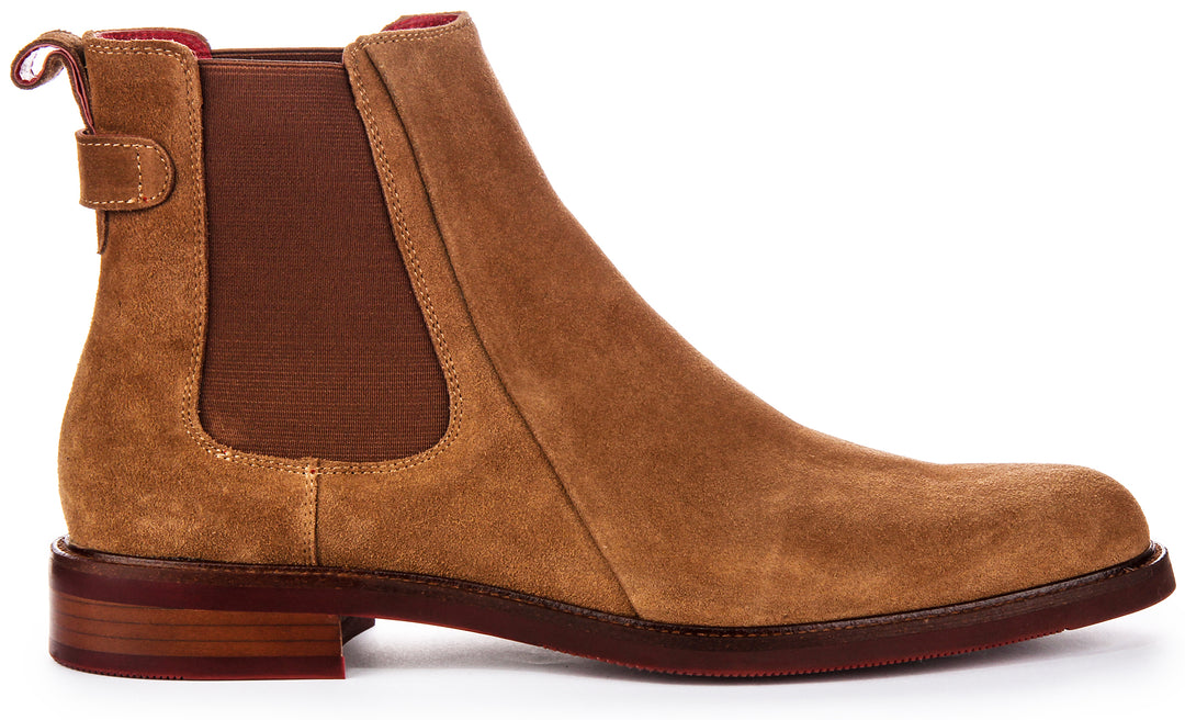 Luiz In Camel Suede Chelsea Ankle Boots for Men – Justin Reess