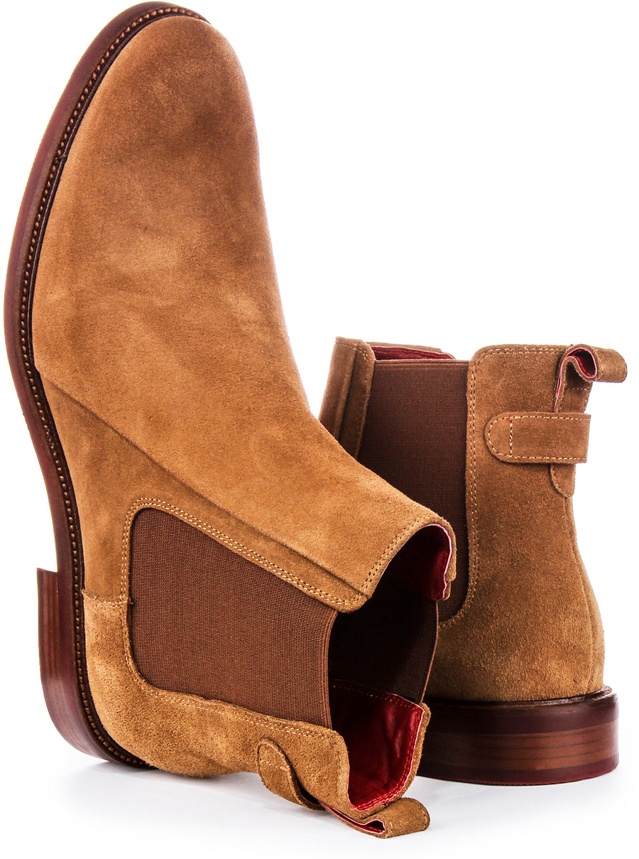 Luiz In Camel | Suede Chelsea Ankle Boots for Men – Justin Reess