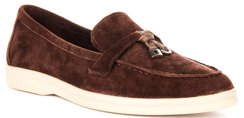 Emma In Choco Suede Loafer