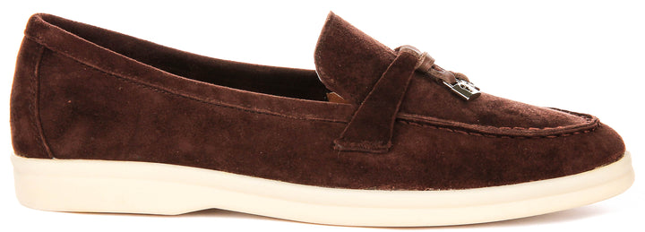 Emma In Choco Suede Loafer