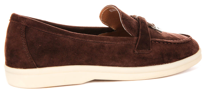 Emma In Choco Suede Loafer