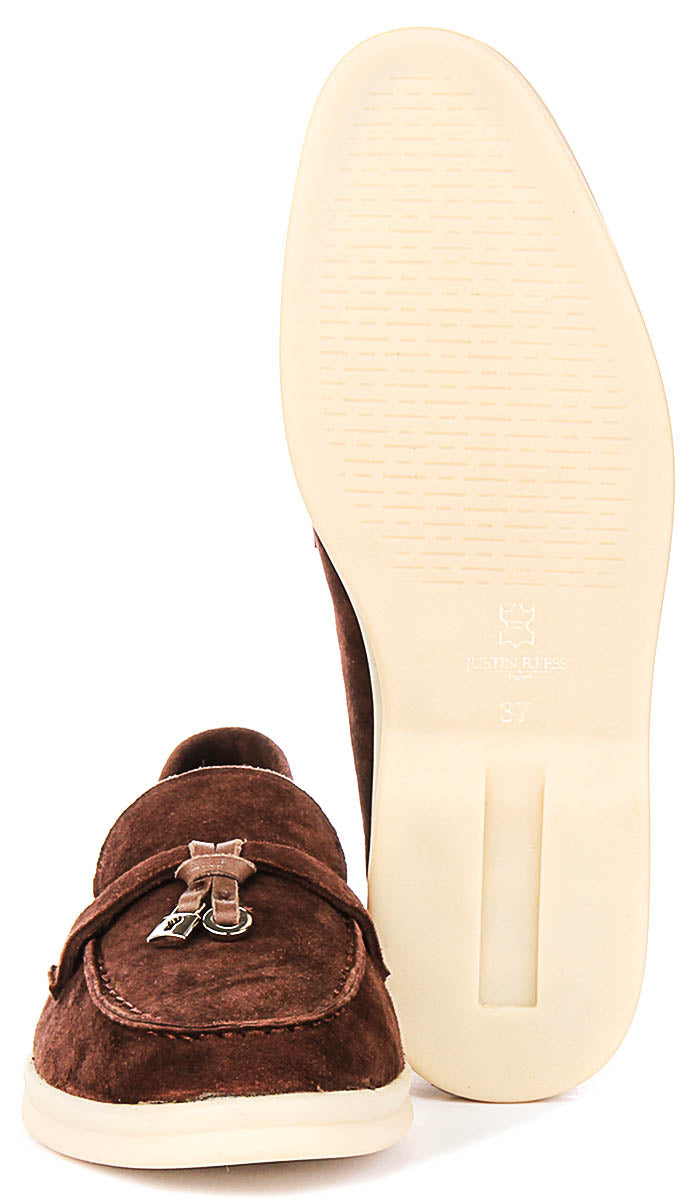 Emma In Choco Suede Loafer