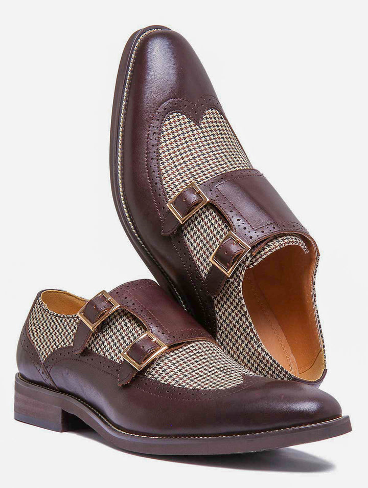 Gabby Leather Monk Shoe In Coffee