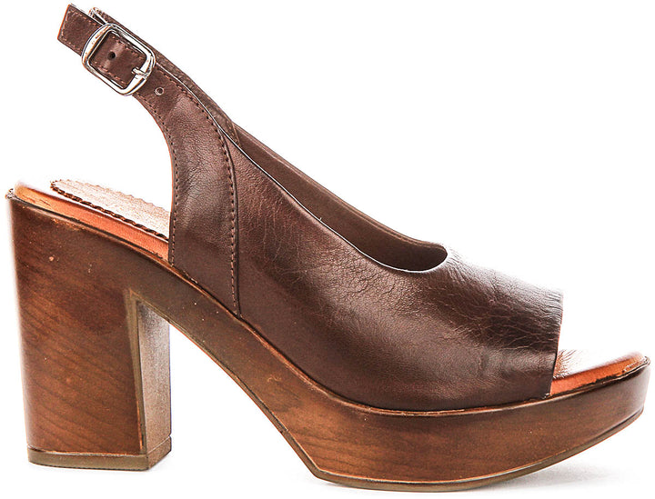 Serene Open Toe Sandal In Dark Brown