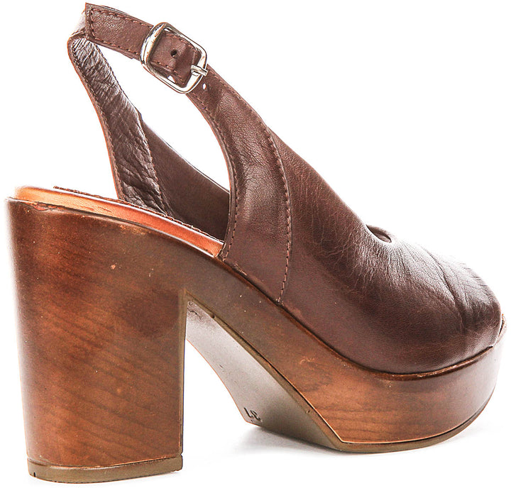 Serene Open Toe Sandal In Dark Brown