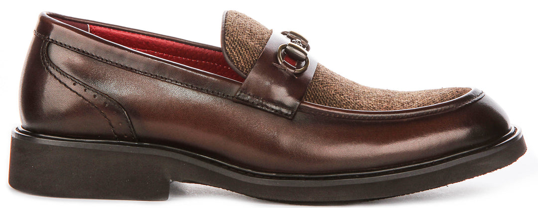Tristian Tweed Loafer In Dark Brown