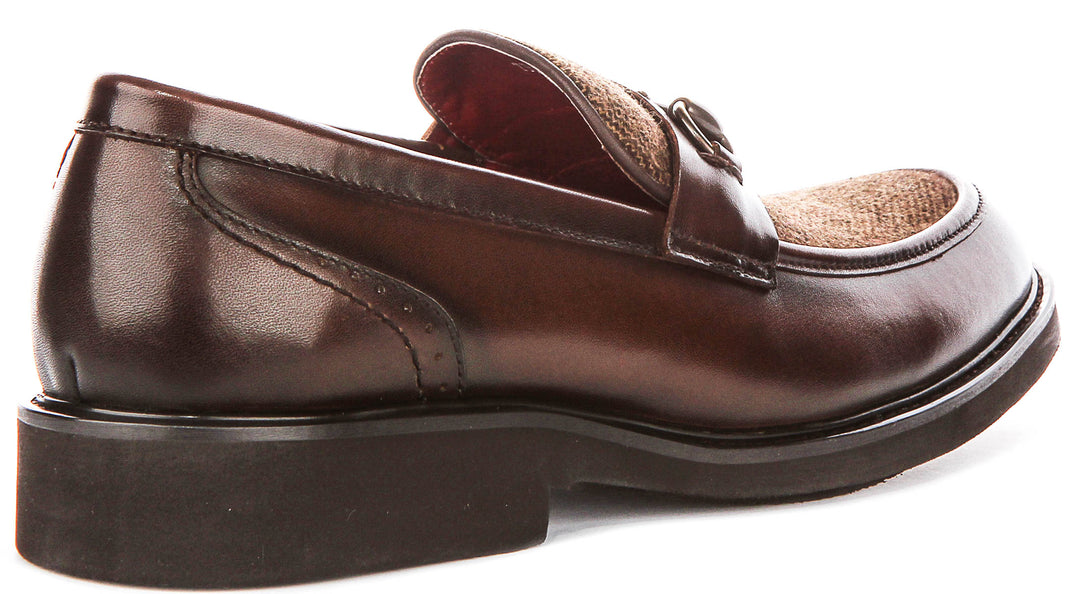 Tristian Tweed Loafer In Dark Brown
