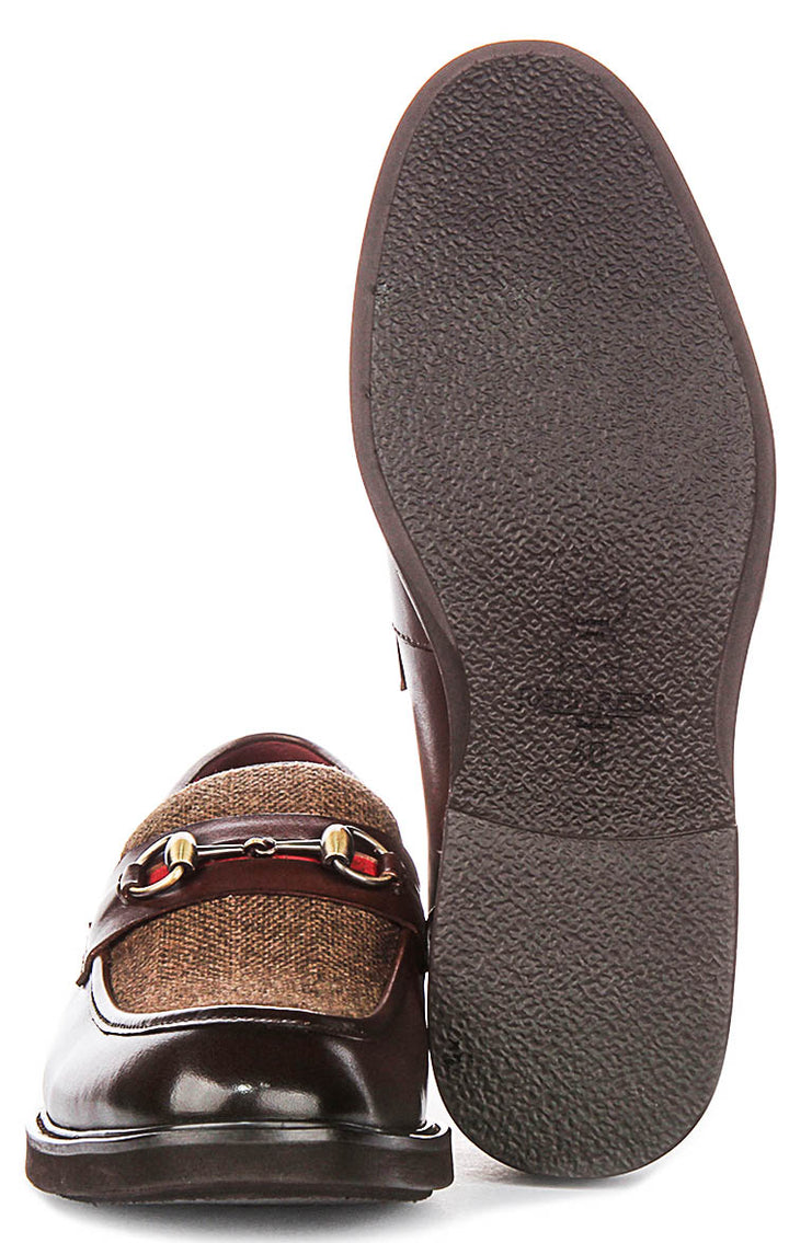 Tristian Tweed Loafer In Dark Brown