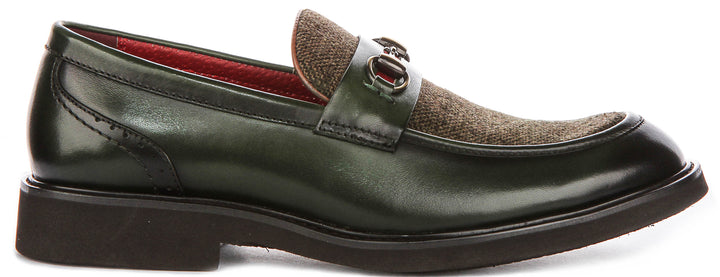 Tristian Tweed Loafer In Dark Green