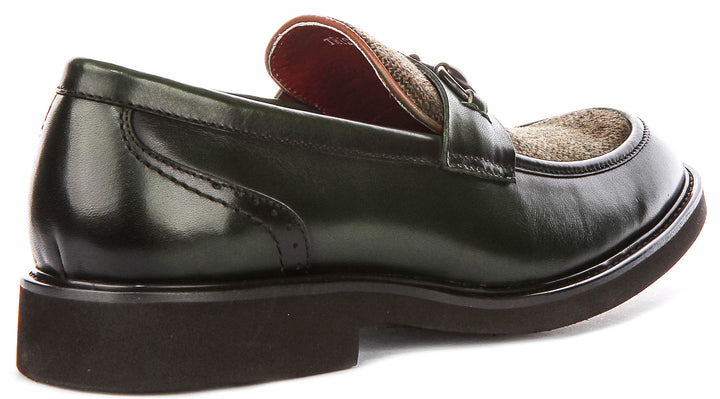Tristian Tweed Loafer In Dark Green