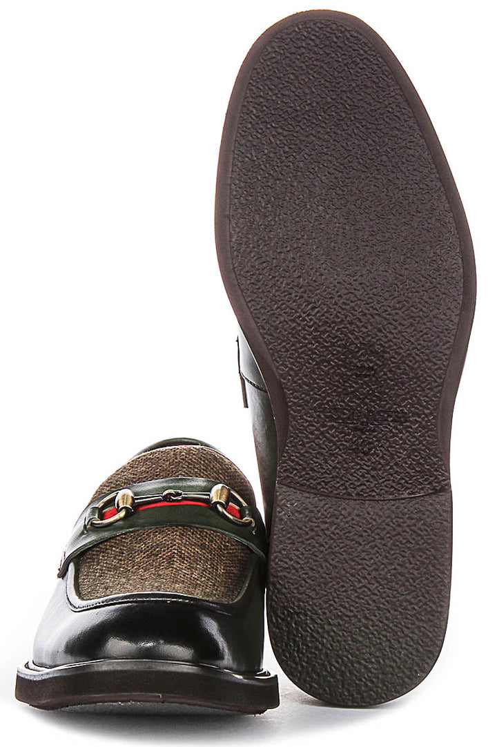 Tristian Tweed Loafer In Dark Green