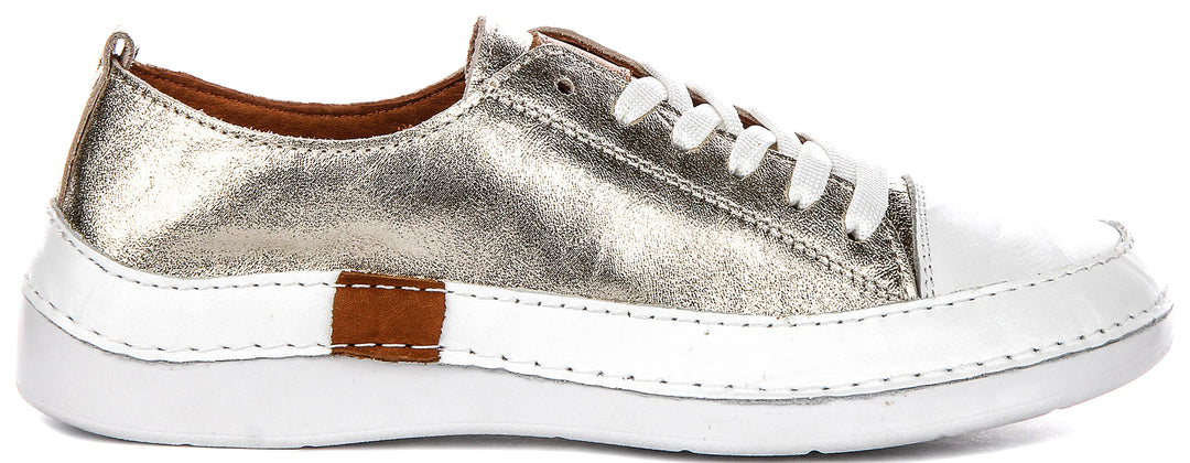 Sammy Leather Cushioned Shoes In Gold