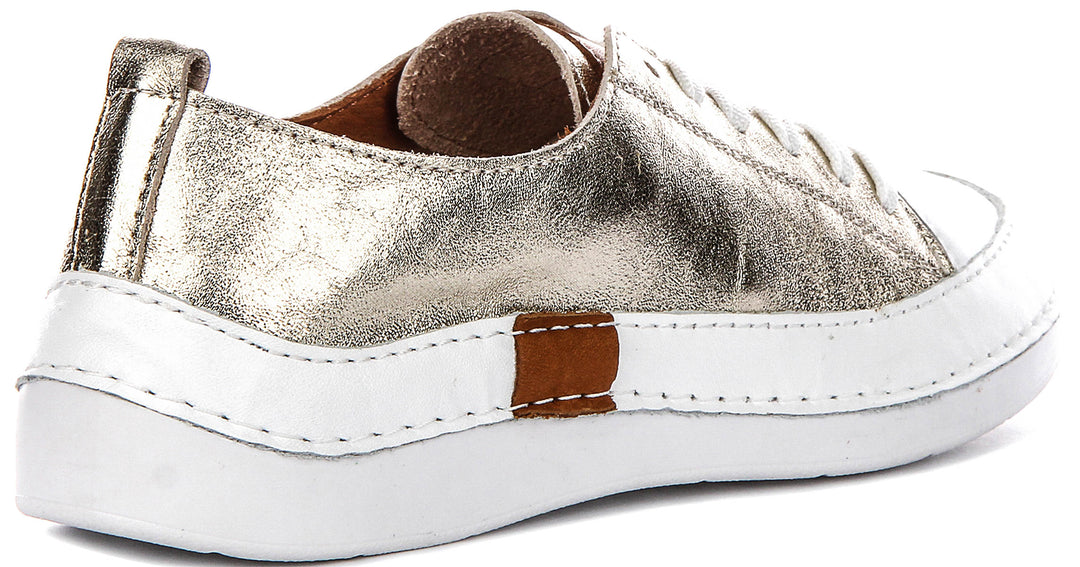 Sammy Leather Cushioned Shoes In Gold