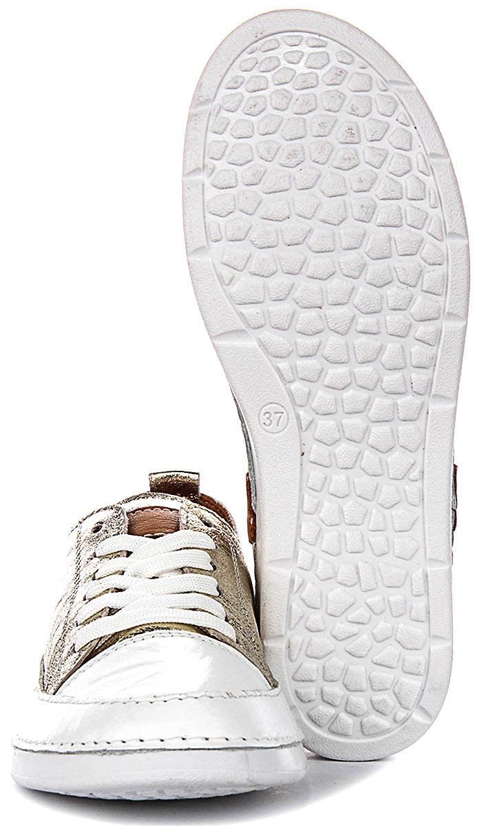 Sammy Leather Cushioned Shoes In Gold