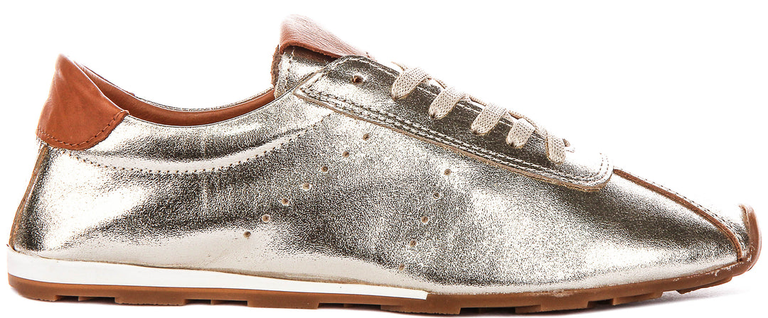 Michelle In Gold Soft Leather