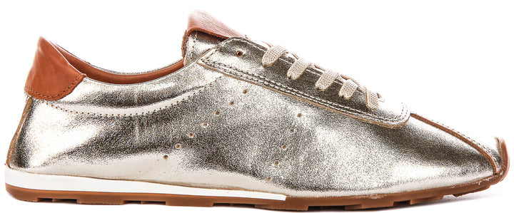 Michelle In Gold Soft Leather