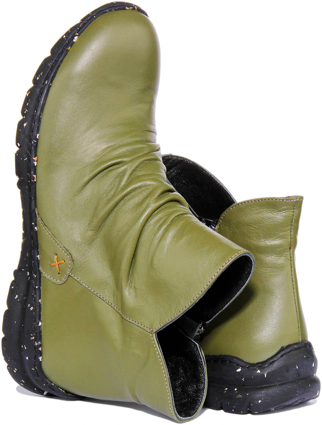 Mia Soft ankle Boots In Green