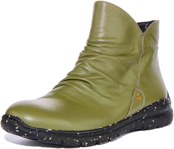 Mia Soft ankle Boots In Green