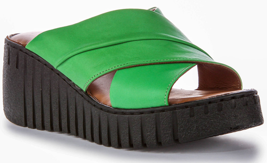 Camile Soft Footbed Sandals In Green