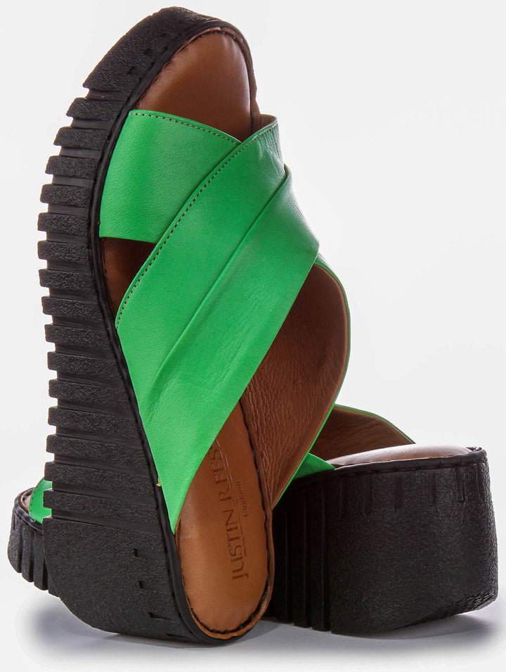 Camile Soft Footbed Sandals In Green