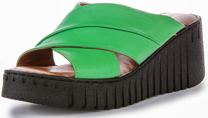 Camile Soft Footbed Sandals In Green