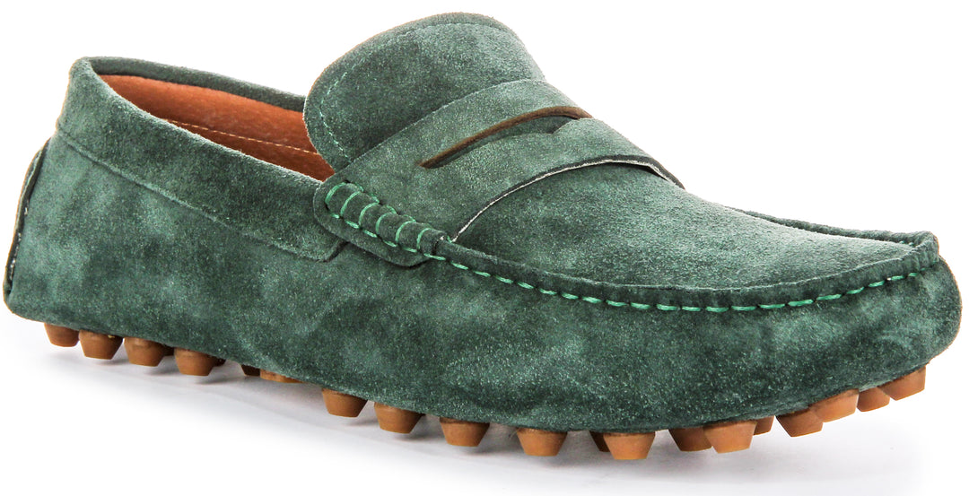 Frank Driving Loafers In Green