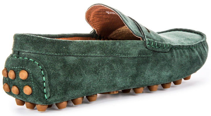 Frank Driving Loafers In Green