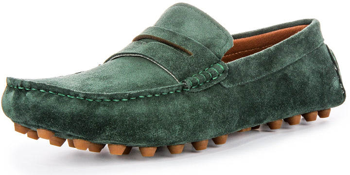 Frank Driving Loafers In Green