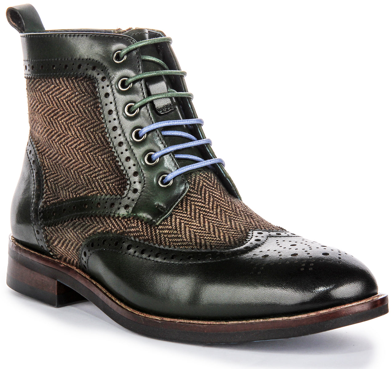 Hi Kennedy Green For Women | Leather Tweed Boots – Justin Reess