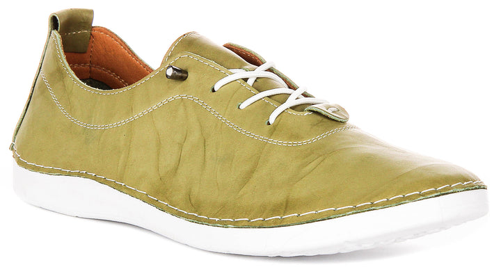 Harley Trainers In Green Leather