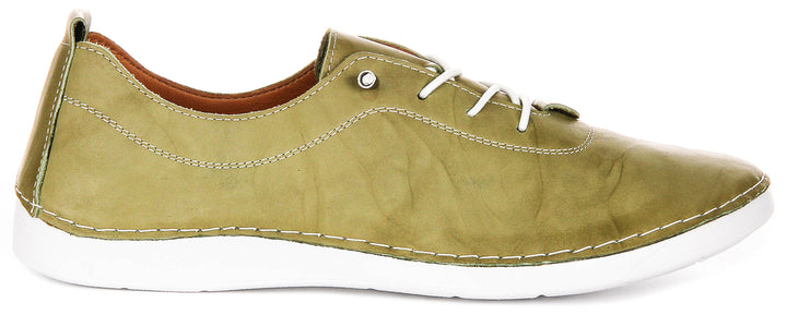 Harley Trainers In Green Leather