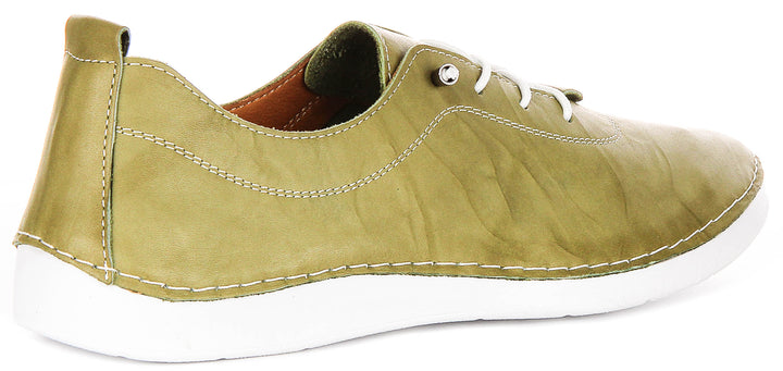 Harley Trainers In Green Leather