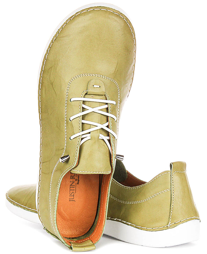 Harley Trainers In Green Leather