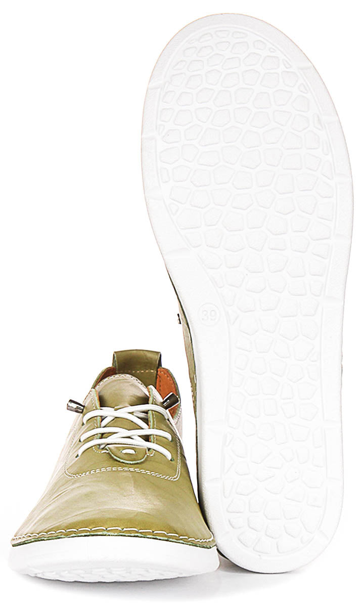 Harley Trainers In Green Leather