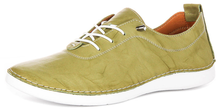 Harley Trainers In Green Leather
