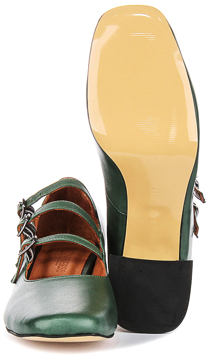 Kate 2 Mary Jane Heel In Green Leather