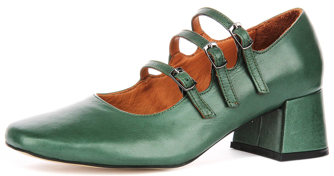 Kate 2 Mary Jane Heel In Green Leather