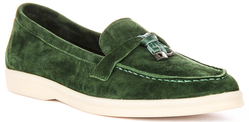 Emma In Green Suede Loafer