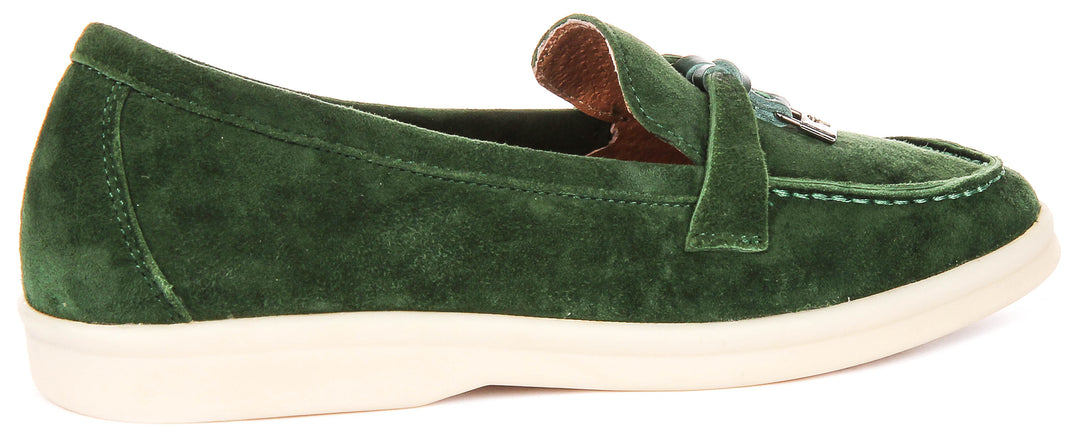 Emma In Green Suede Loafer