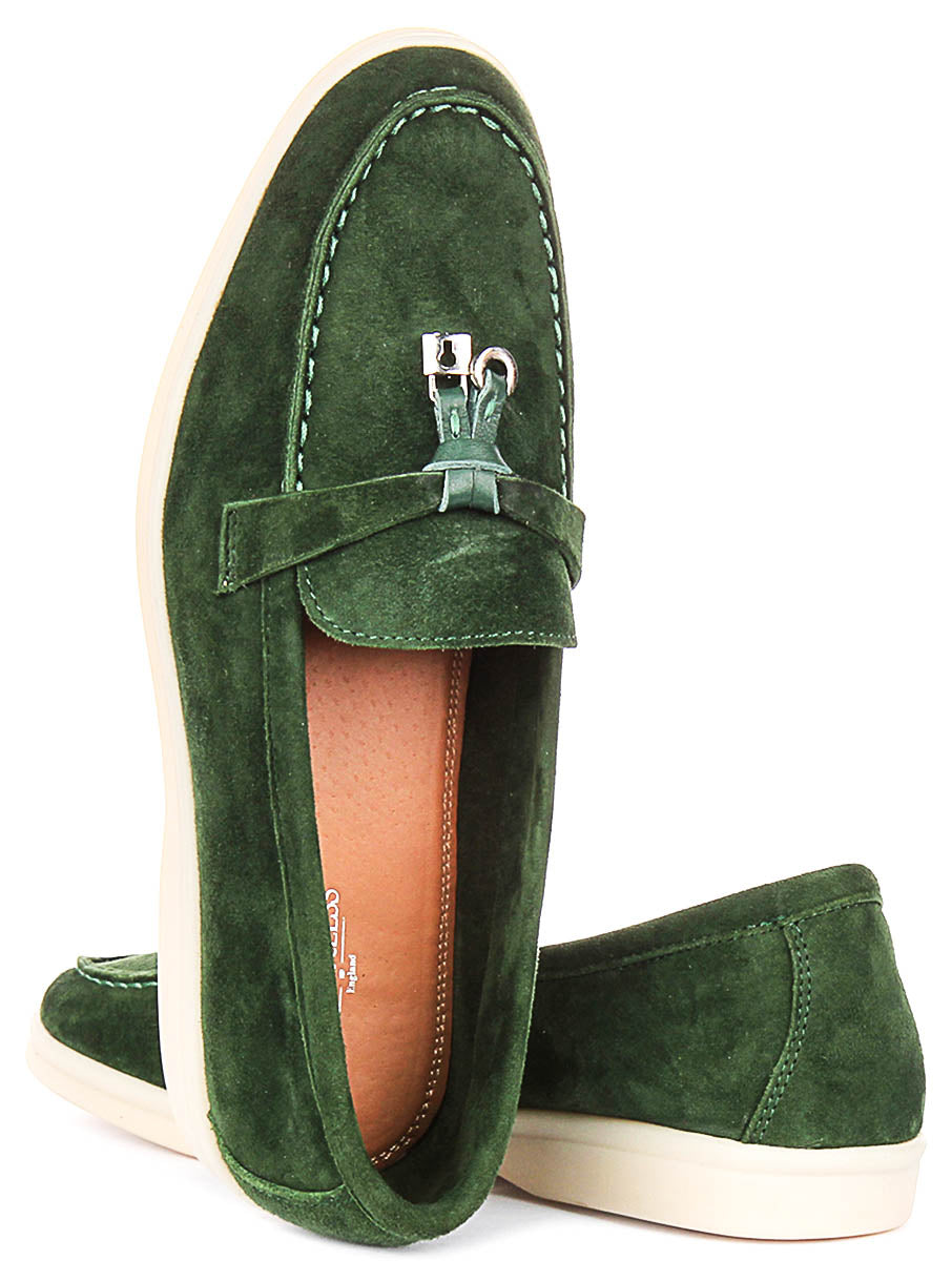 Emma In Green Suede Loafer