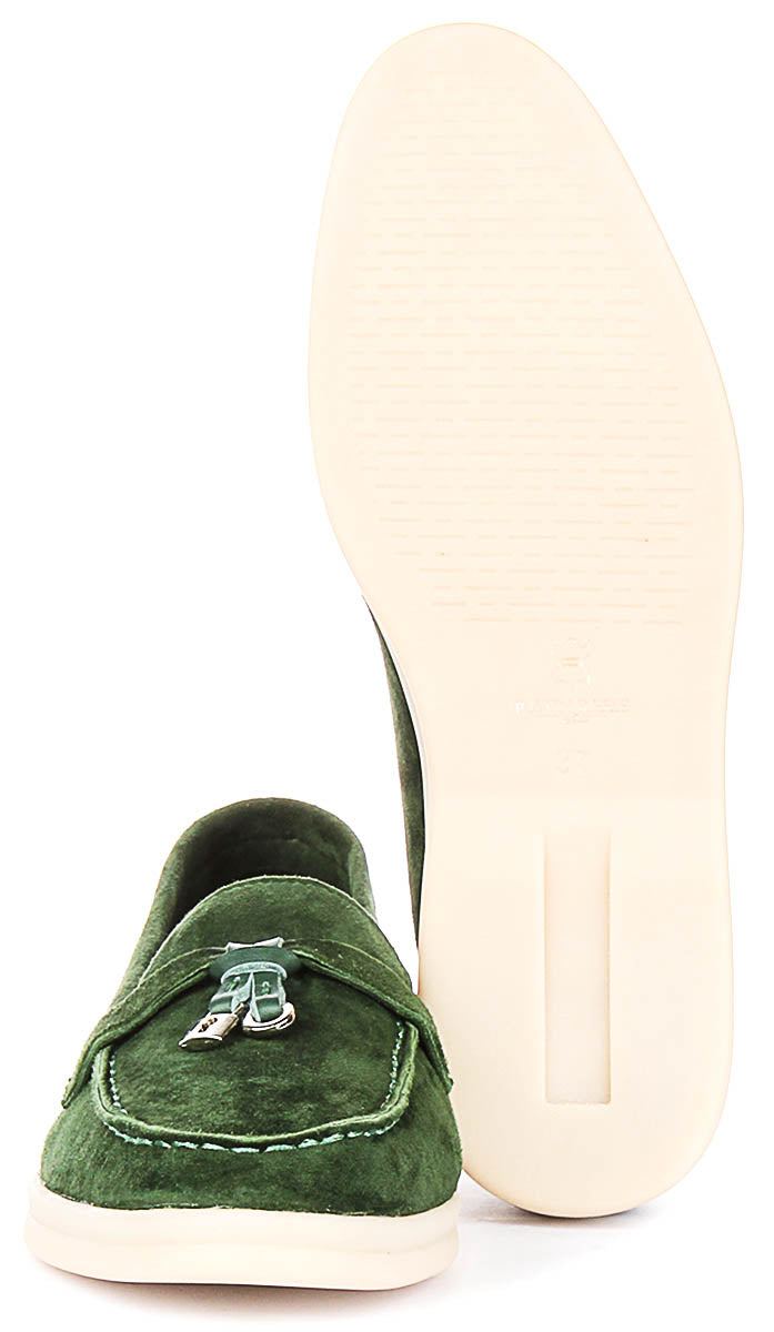 Emma In Green Suede Loafer