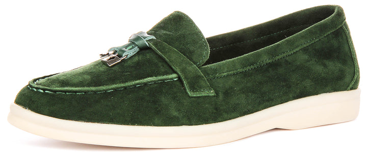Emma In Green Suede Loafer