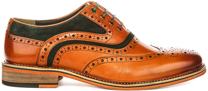 Bryan In Green Suede Brogues