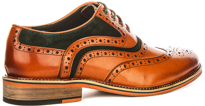 Bryan In Green Suede Brogues